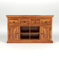 Solid Sheesham Wood Sideboard Cabinet with Drawers, Shelves & Doors