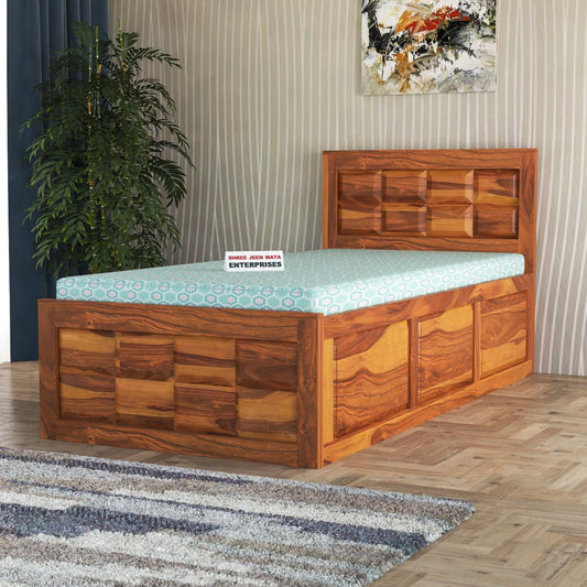 Jeenwood Storage Bed - Single Honey