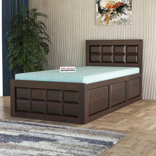 Jeenwood Storage Bed - Single Walnut