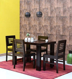 Jeenwood Sheesham Wood Dining Table 4 Seater | Dinning Table with 4 Chairs | Dining Room Furniture - Brown