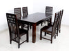 Jeenwood Sheesham Wood 6 Seater Dining Table Set with 6 Chairs for Living Room Office Solid Wood Dinning Room Furniture Dining Room Set - Brown