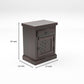 Solid Wood Bedside Table with Chevron Design Door & Drawer