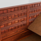 Solid Sheesham Wood Storage Bed with 3D Designer Headboard