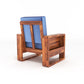 Solid Wood 5 Seater Sofa Set (3+1+1) | Natural & Walnut Finish Wooden Sofa with Cushions