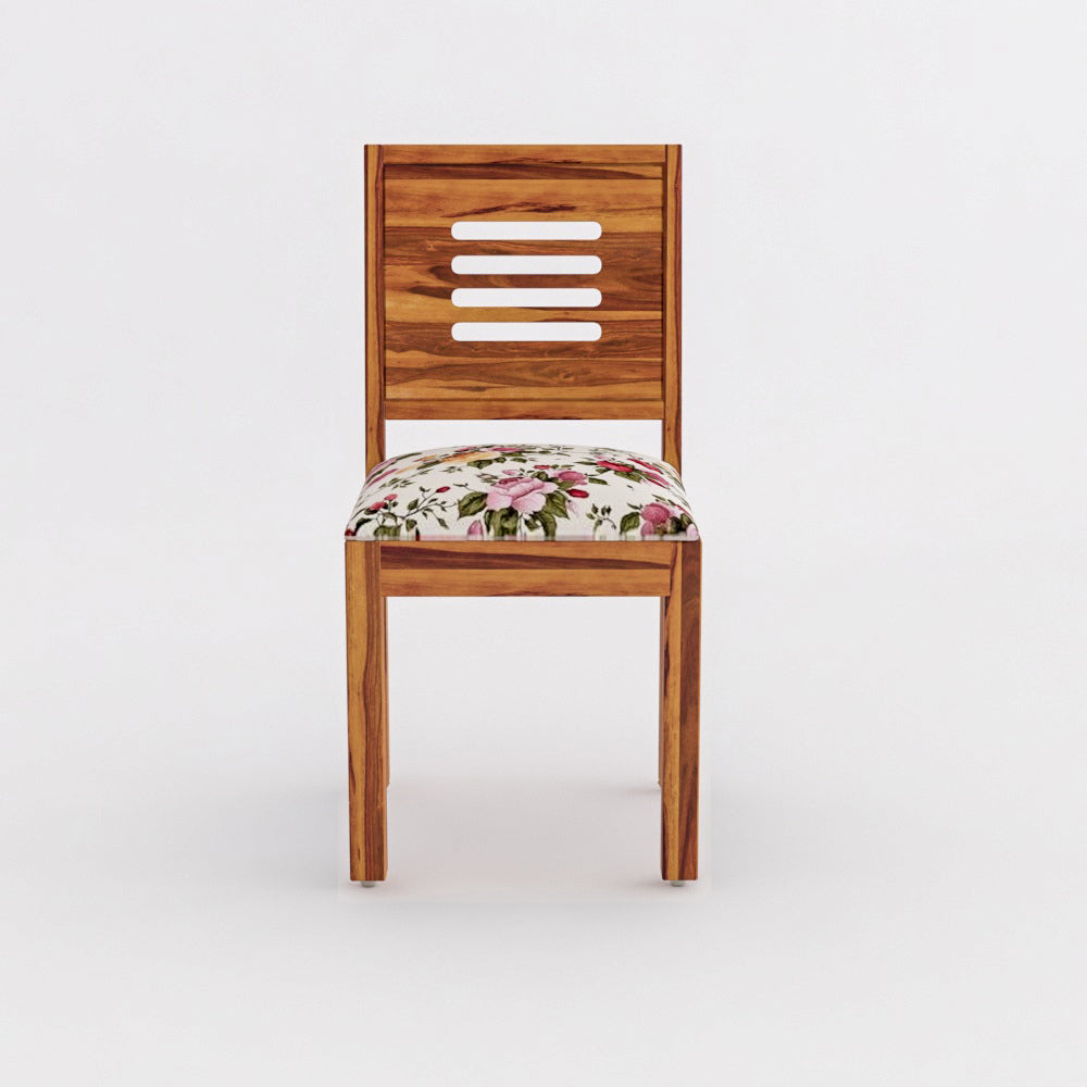 Solid Wood 4 Seater Dining Table Set with Foam Cushioned Chairs