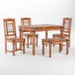Solid Wood 4 Seater Dining Table Set with 3 Chairs & 1 Bench