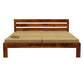 Solid Wood Queen Size Bed with Slat Headboard