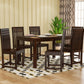 Solid Wood 6 Seater Dining Table Set with Slatted Back Chairs
