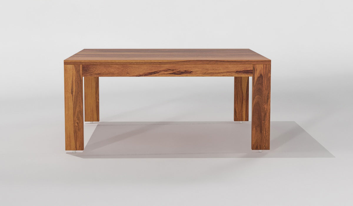 Handcrafted Solid Wood Coffee Table with Carved Ottoman Stools
