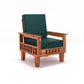 Solid Wood 5 Seater Sofa Set (3 Seater + 2 Single Seaters) | Natural & Walnut Finish with Cushioned Comfort