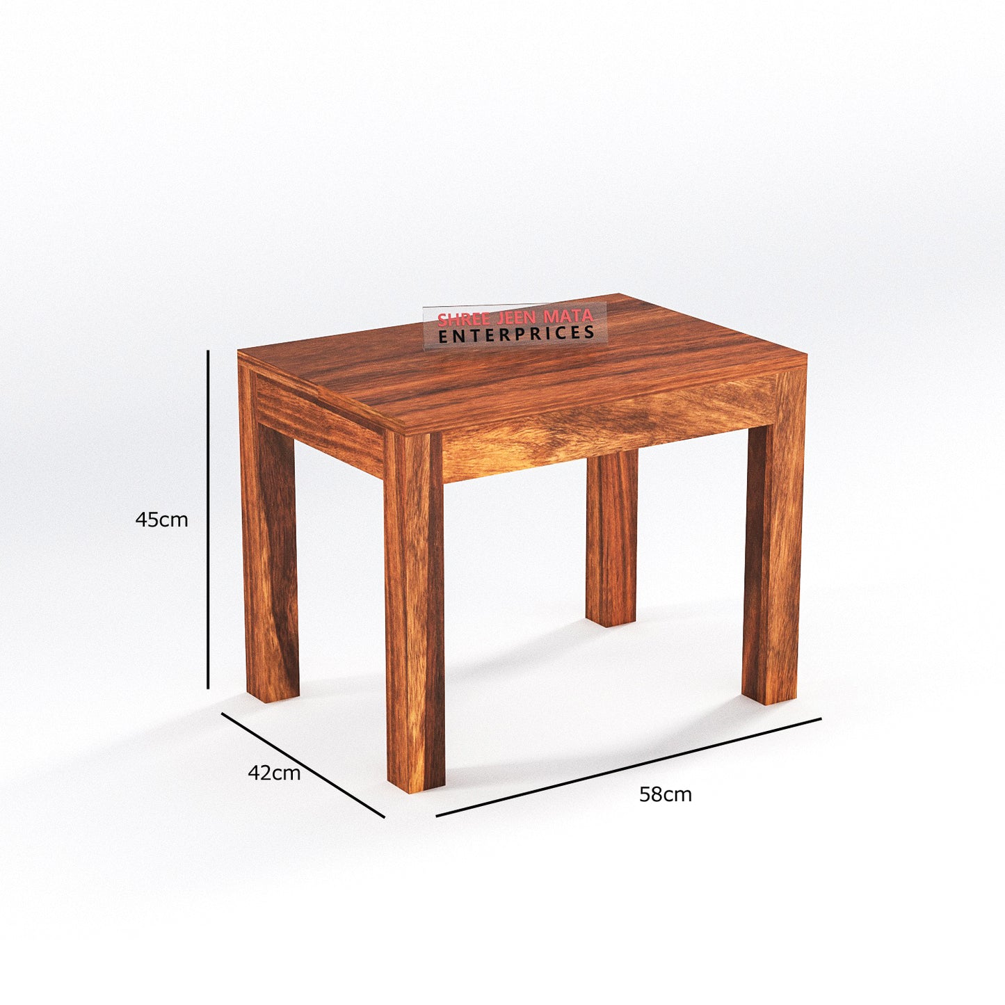 Solid Wood Multipurpose Side Table with Natural & Walnut Finish