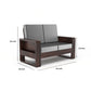 Solid Wood 2 Seater Sofa | Natural & Walnut Finish Wooden Sofa with Cushioned Comfort