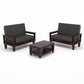 Solid Wood 4 Seater Sofa Set (Set of 2) | Natural & Walnut Finish Wooden Sofa with Cushions