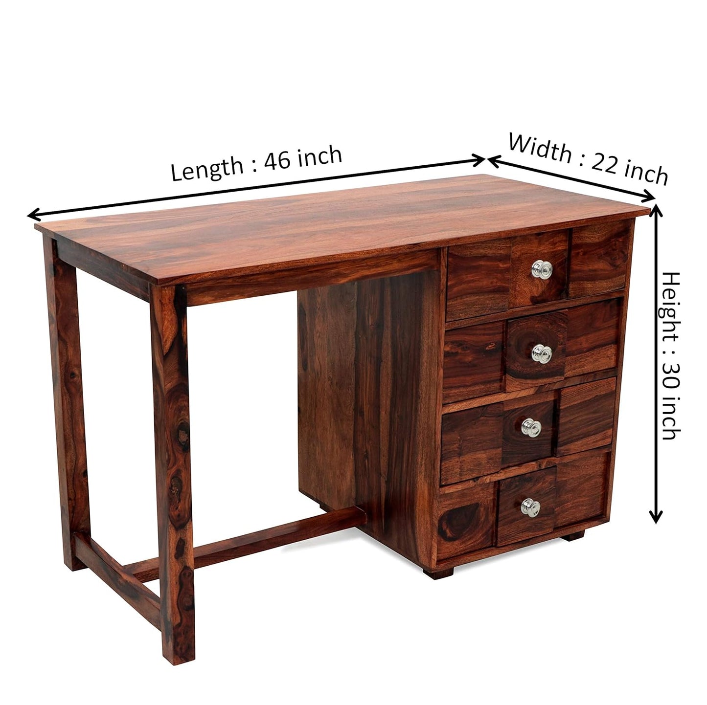 Solid Teak Wood Study / Writing Desk with 4 Drawers