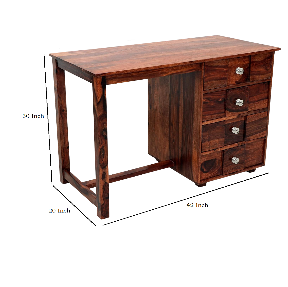 Solid Teak Wood Study / Writing Desk with 4 Drawers