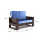 Solid Wood 7 Seater Sofa Set (3+2+2) | Natural & Walnut Finish Wooden Sofa with Cushions
