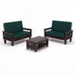Solid Wood 4 Seater Sofa Set (Set of 2) | Natural & Walnut Finish Wooden Sofa with Cushions
