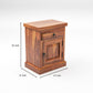 Solid Sheesham Wood Bedside Table with Drawer & Storage Cabinet (Compact Design)
