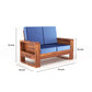 Solid Wood 7 Seater Sofa Set (3+2+2) | Natural & Walnut Finish Wooden Sofa with Cushions