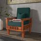 Solid Wood Single Seater Sofa with Natural & Walnut Finish and Cushioned Comfort
