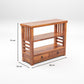 Solid Teak Wood Open Bookshelf with Storage Drawers – 2-Shelf Display & Storage Unit
