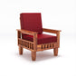 Solid Wood 5 Seater Sofa Set (3 Seater + 2 Single Seaters) | Natural & Walnut Finish with Cushioned Comfort