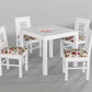 Solid Wood 4 Seater Dining Table Set with Cushioned Chairs