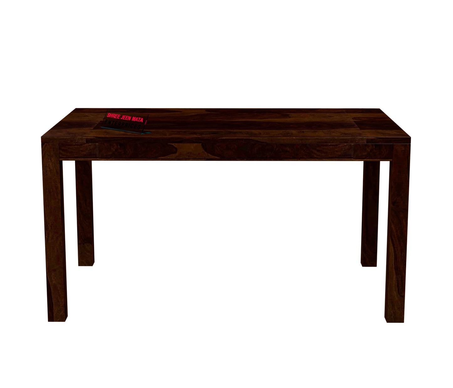 Solid Wood 6 Seater Dining Table Set with Slatted Back Chairs
