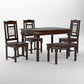 Solid Wood 4 Seater Dining Table Set with 3 Chairs & 1 Bench