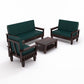 Premium Solid Wood 6 Seater Sofa Set (3+2+1) with Cushioned Seating | Natural & Walnut Finish