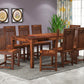 Premium Solid Wood 6 Seater Dining Table Set with Slatted Back Chairs