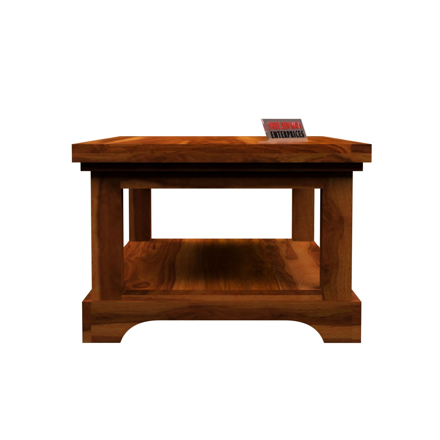 Handcrafted Solid Wood Coffee Table with Open Shelf