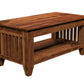 Solid Wood Coffee Table with Open Shelf – Modern Living Room Center Table