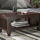 Solid Wood Coffee Table with Open Shelf – Modern Living Room Center Table