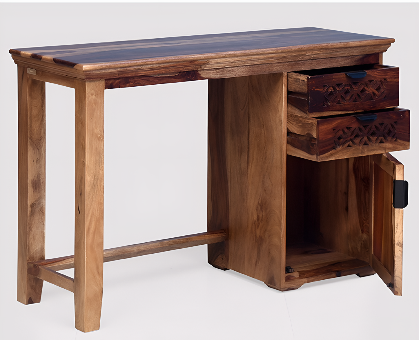 Teak Finish Wooden Office Desk for Home & Workspace
