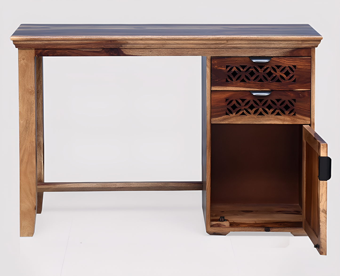 Teak Finish Wooden Office Desk for Home & Workspace
