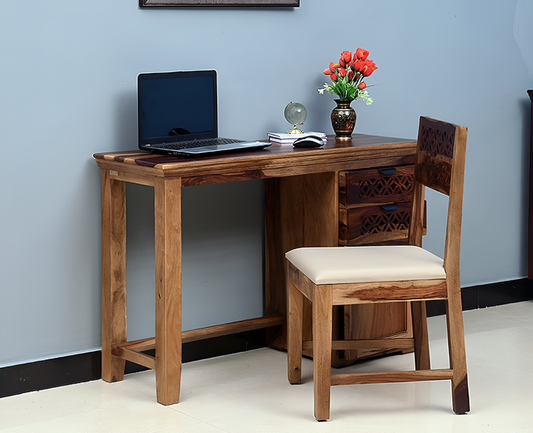 Teak Finish Wooden Office Desk for Home & Workspace
