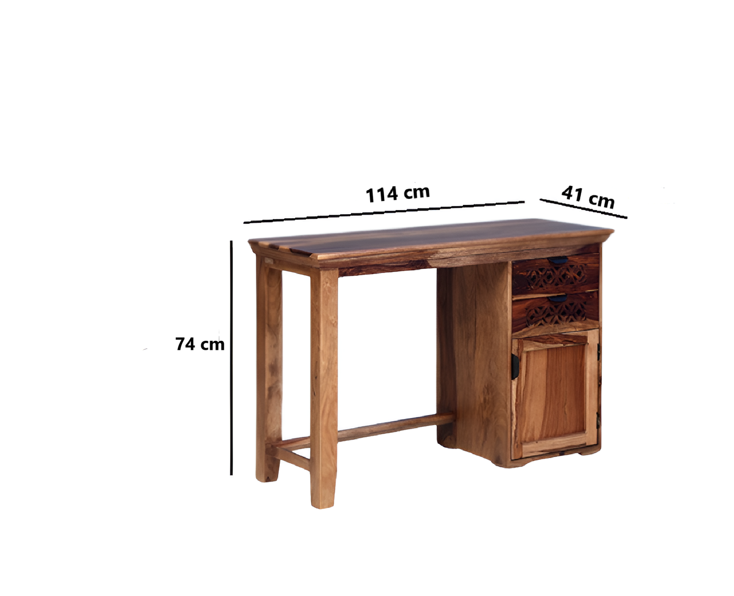 Teak Finish Wooden Office Desk for Home & Workspace