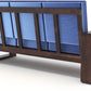Solid Wood 3 Seater Wooden Sofa with Polycotton Upholstery