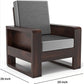 Solid Wood 4 Seater Sofa Set with Bottle Grey Polycotton Cushions & Center Table