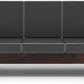 Solid Wood 4 Seater Sofa Set with Bottle Grey Polycotton Cushions & Center Table