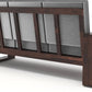 Solid Wood 4 Seater Sofa Set with Bottle Grey Polycotton Cushions & Center Table