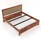 Handcrafted Solid Wood King Size Bed with Upholstered Headboard