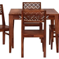 Solid Wood 4 Seater Dining Table Set with 4 Chairs