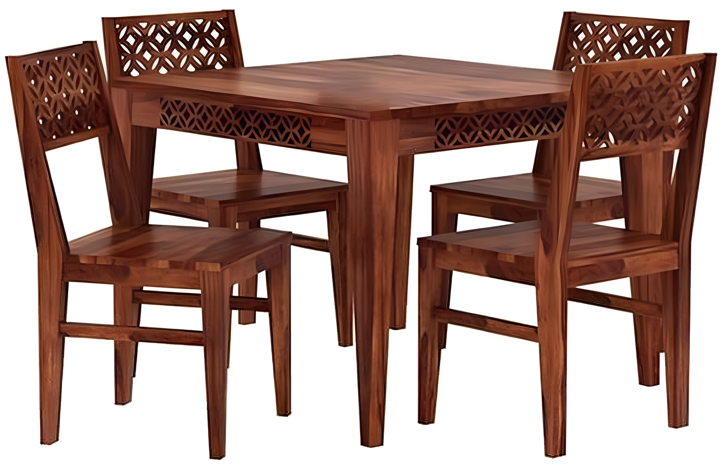 Solid Wood 4 Seater Dining Table Set with 4 Chairs