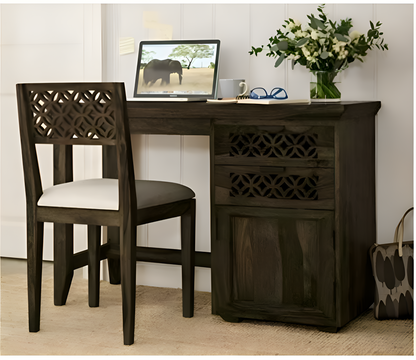 Teak Finish Wooden Office Desk for Home & Workspace