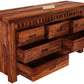 Solid Sheesham Wood Chest of Drawers with 7 Storage Drawers