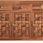 Solid Sheesham Wood Sideboard Cabinet with 3D Carved Doors & Drawers