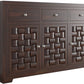 Solid Sheesham Wood Sideboard Cabinet with 3D Carved Doors & Drawers