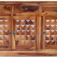 Handcrafted Solid Wood Sideboard with 3D Geometric Carved Doors & Top Drawers